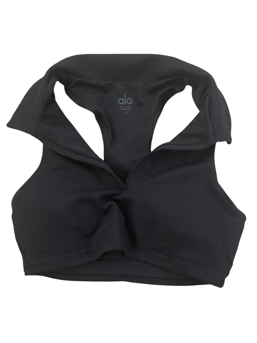 ALO Yoga Black Charmed Collared Bra Tank